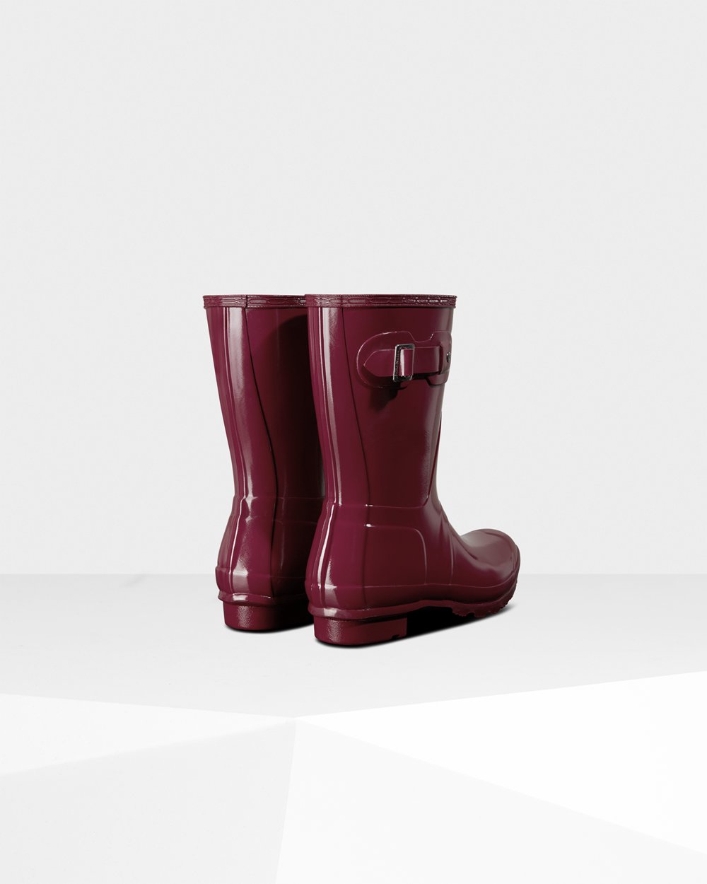 Womens Hunter Short Rain Boots Claret/Red - Original Gloss - 8490357-TM